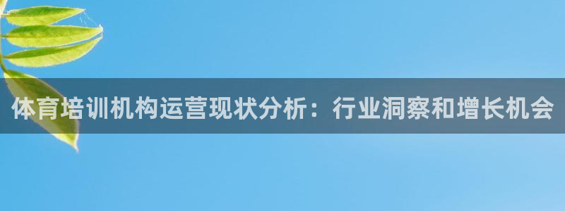尊龙下载推荐网站：体育培训机构运营现状分析：行业洞察