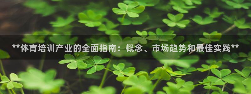z6尊龙凯时旗舰厅首页：**体育培训产业的全面指南：